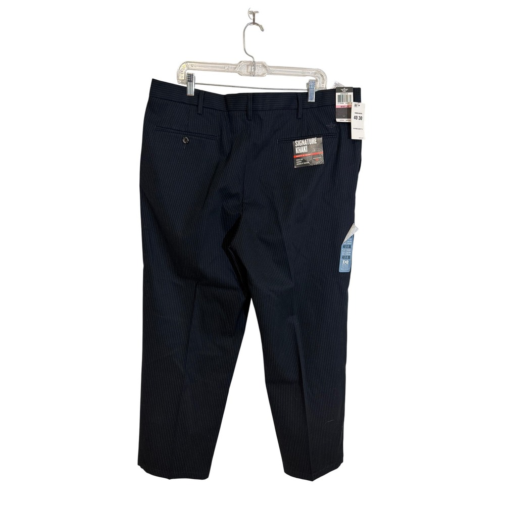 Dockers Signature Khaki D2 Straight Fit Pants Mens 40x30 Navy Pinstripe New